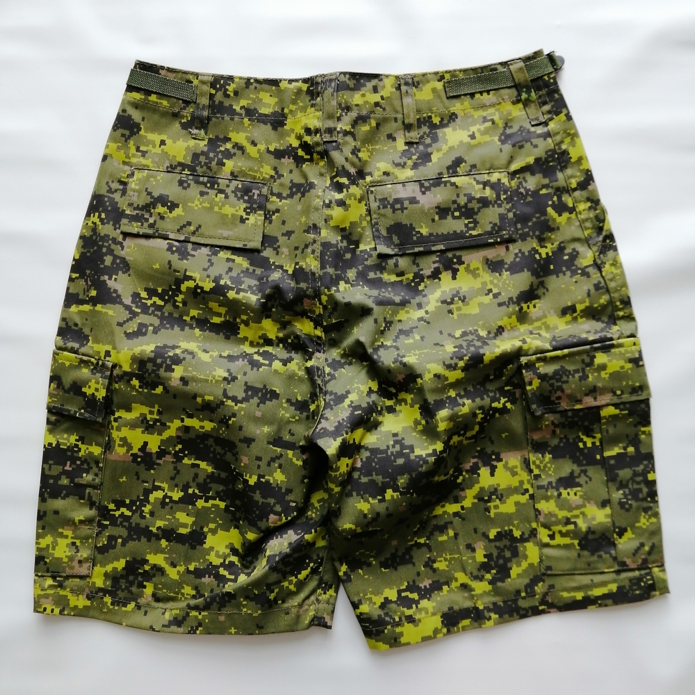 Green Cargo Shorts with Modern Camouflage Design